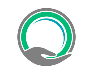 hand circle image vector icon