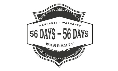 56 days warranty icon vintage rubber stamp guarantee