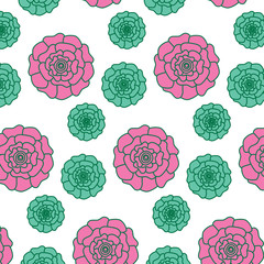 flowers bloom floral natural pattern decoration vector illustration pink and green design