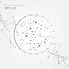 Abstract connecting dots and lines, Polygonal background, technology design, vector illustrator