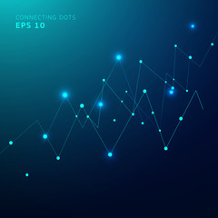 Fototapeta premium Abstract connecting dots and lines, Polygonal background, technology design, vector illustrator