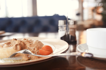 table setting for lunch in a restaurant