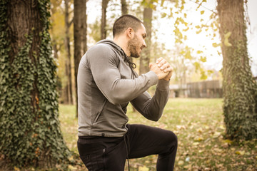 Young healthy man in nature.