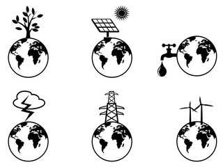 Obraz premium earth resources icons set