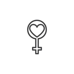 Female sign outline icon. linear style sign for mobile concept and web design. Woman sex simple line vector icon. Symbol, logo illustration. Pixel perfect vector graphics
