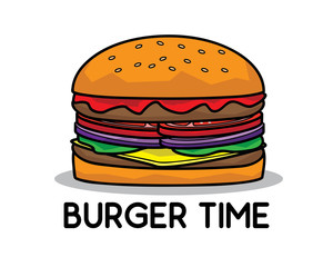 big burger cartoon design illustration.cartoon style design.designed for food ad beverage graphic illustration