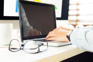 professional businesswoman working at her office