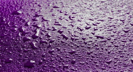 leather surface in droplets of water.