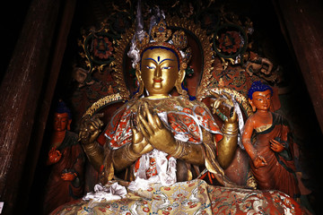 Obraz premium in a Buddhist monastery in Tibet