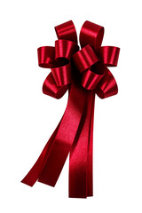 Red ribbon isolated on white background,with clipping path