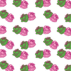 roses flower ornament decoration pattern vector illustration