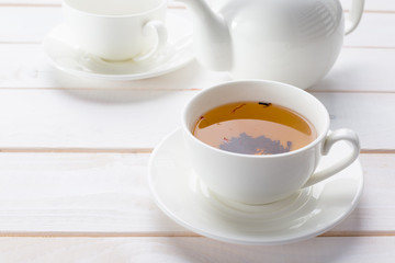 tea on the wooden table