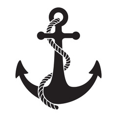 anchor rope vector logo icon helm Nautical maritime boat illustration symbol - obrazy, fototapety, plakaty