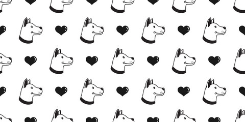 dog seamless pattern vector french bulldog heart isolated dog breed valentine wallpaper background