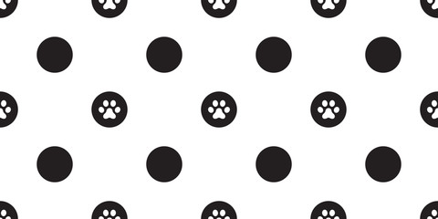  Dog Paw Seamless Pattern vector Cat paw footprint isolated polka dot background wallpaper