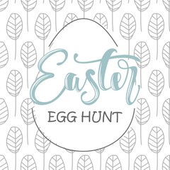 Happy Easter greeting card with calligraphic hand written phrase, holiday poster. Typography design. Vector illustration.