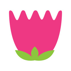 pink flower leave decoration natural icon vector illustration