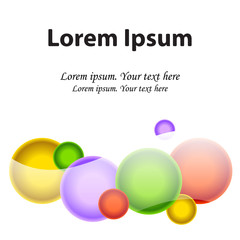 Bright colorful abstract paint circles shape with space for text