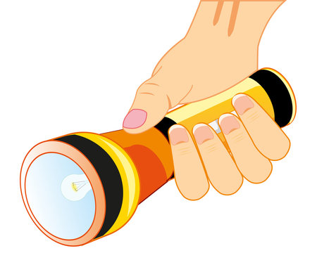 Hand with flash-light