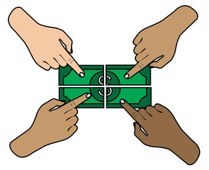 profit sharing icon cartoon illustration.carton design style.designed web and print