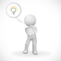 3d man having an idea to solution business logo vector image