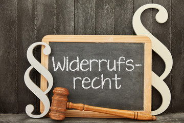 Widerrufsrecht von online Kaufvertrag Konzept