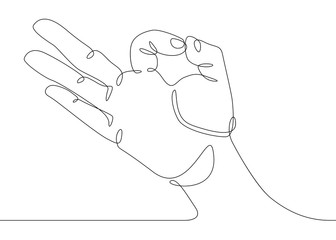 continuous line drawing hand showing OK gesture