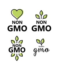 Non GMO sign vector set