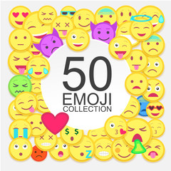 Emodji Icon Set. Emoticon for chat, messages,web. Isolated vector illustration 