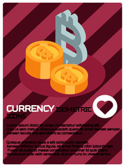 Currency color isometric poster