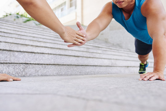 Doing push-ups