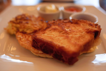 Fresh toast on a plate