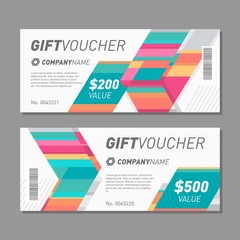 Colorful gift voucher template