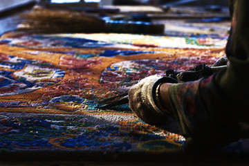 texture of the oriental carpet