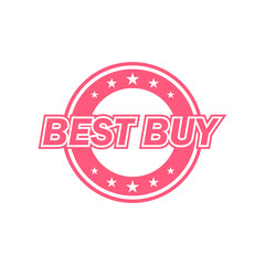 Best buy label. Red color, isolated on white.