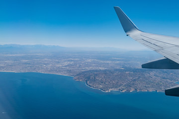 Fototapeta premium Aerial view of the shore of Los Angeles County