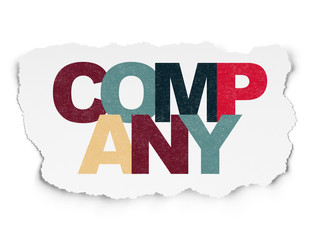 Finance concept: Painted multicolor text Company on Torn Paper background