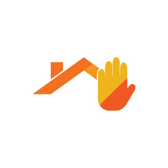 Hand Roof Logo Icon Design