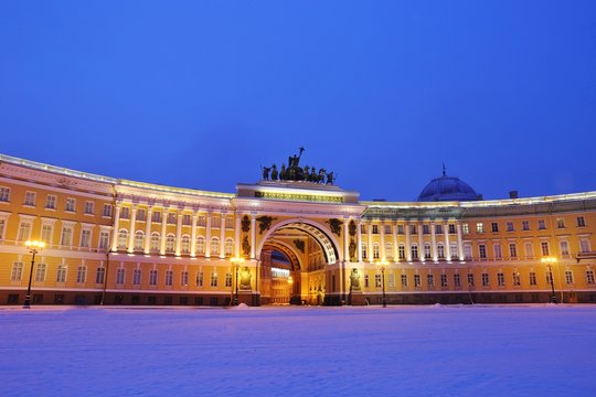 Winter Palace Square and The General Staff building, St. Petersburg, Russia
