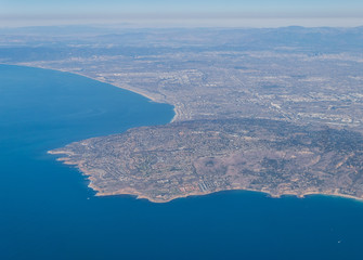 Aerial view of the shore of Los Angeles County