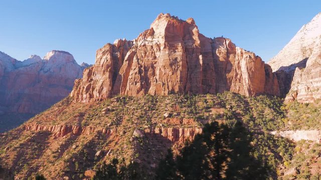 Movement, View From The Car On A High Mountain Pass Zion National Park 4k.
