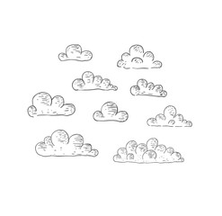 Obraz premium Clouds. Vintage illustration.