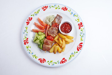 kebab with vegetables