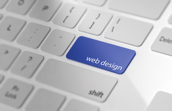 Web Design - Button on Computer Keyboard.