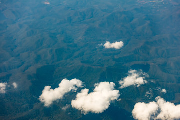 Fototapeta na wymiar High angle view of the mountain and cloud