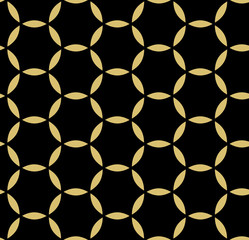 Seamless vector ornament. Modern background. Geometric modern black and golden pattern