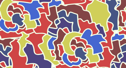 Abstract seamless background pattern in memphis style. Colorful shapes , vector illustration hand drawn. Pop art design.