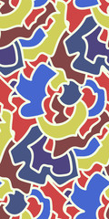 Abstract seamless background pattern in memphis style. Colorful shapes , vector illustration hand drawn. Pop art design...