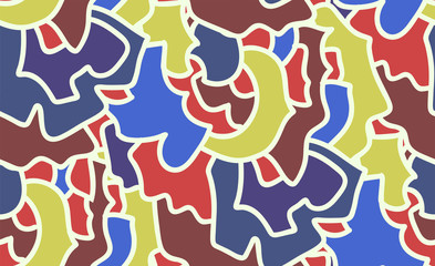 Abstract seamless background pattern in memphis style. Colorful shapes , vector illustration hand drawn. Pop art design...