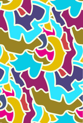 Abstract seamless background pattern in memphis style. Colorful shapes , vector illustration hand drawn. Pop art design...